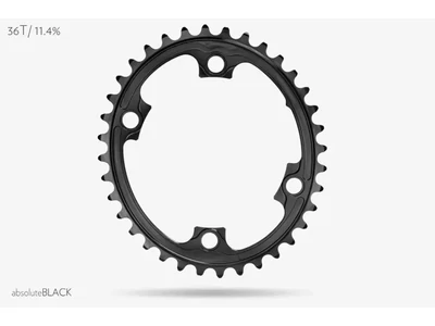 Lánckerék aB Országúti OVAL 110BCD asszim Shimano 9000/6800 4 lyukas fekete 36T