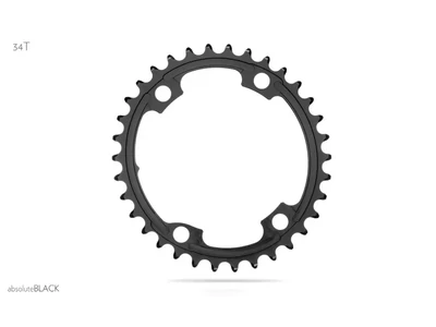 Lánckerék aB Országúti OVAL 110BCD asszim Shimano 9100/8000 4 lyukas fekete 34T