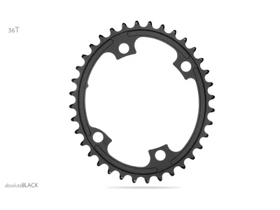 Lánckerék aB Országúti OVAL 110BCD asszim Shimano 9100/8000 4 lyukas fekete 38T