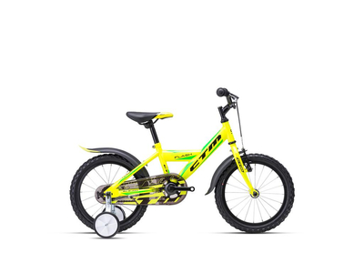 CTM FLASH gyermek kerékpár, sárga/zöld