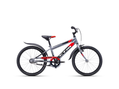 CTM SCOOBY 1.0 gyermek kerékpár, matt szürke/piros
