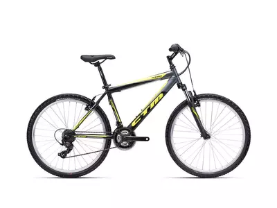CTM AXON MTB 26" kerékpár 26" matt fekete/lime, méret: M (17")