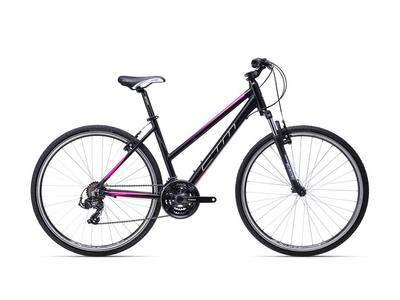 CTM MAXIMA 1.0 női cross-trekking kerékpár, matt fekete/pink