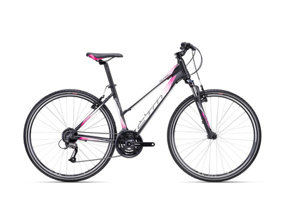 CTM BORA 1.0 női cross-trekking kerékpár, matt fekete/pink