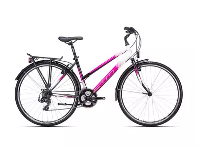 CTM TARGA városi női kerékpár 28" fekete/pink, méret: L (18")