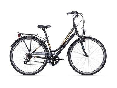 CTM FLORENCE női City/Városi kerékpár, matt fekete/barna