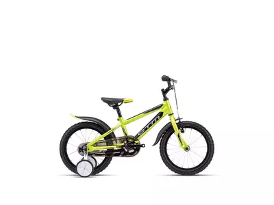 CTM TOMMY gyermek kerékpár 16" selyemfényű lime/fekete, méret: 8"
