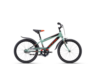 CTM SCOOBY 1.0 gyermek kerékpár, 1 sebességes, matt grey green/neon red színben - 2023