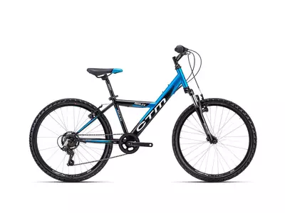 CTM WILLY gyermek kerékpár 24" fekete/gyöngyház kék, méret: 14"