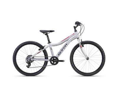 CTM ROCKY 1.0 gyermek kerékpár, 7 sebességes, matt silver/red színben - 2023