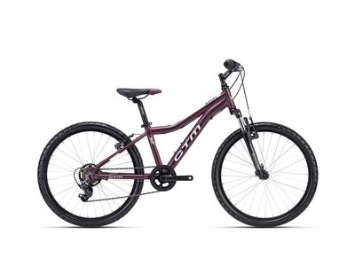 CTM ROCKY 2.0 gyermek kerékpár 24" selyemfényű burgundy/fehér, méret: 13"