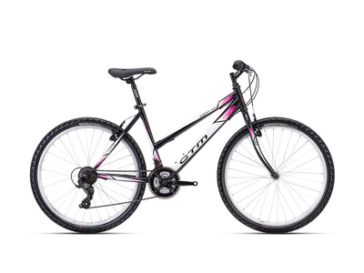 CTM STEFI 1.0 MTB női kerékpár 26" matt fekete/fehér/pink, méret: M (16")