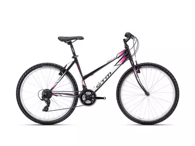 CTM STEFI 1.0 MTB női kerékpár 26" matt fekete/fehér/pink, méret: L (18")