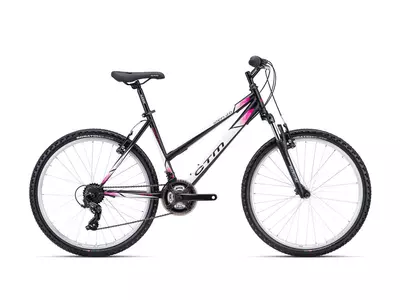 CTM STEFI 2.0 MTB női kerékpár 26" matt fekete/fehér/pink, méret: M (16")