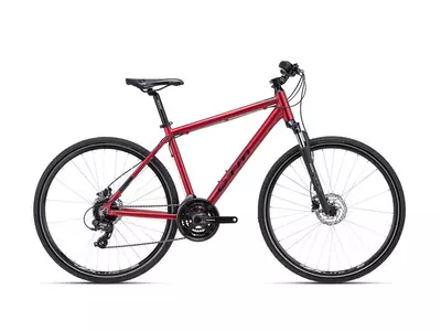 CTM TRANZ 3.0 cross trekking kerékpár 28" matt piros/fekete, méret: XL (21")