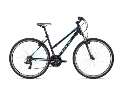 CTM MAXIMA 1.0 cross-trekking kerékpár, 21 sebességes, dark anthracite  pearl/ turquoise színben - 2023 - női