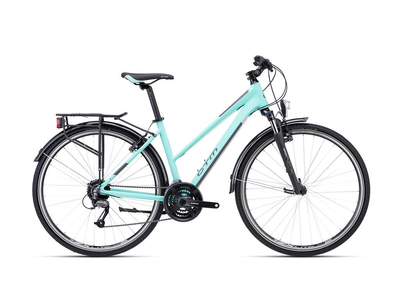 CTM BORA 1.0 TREK trekking kerékpár, 24 sebességes, matt  turquoise színben - 2023 - női