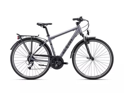 CTM STAMP városi férfi kerékpár 28" matt acélszürke/fekete, méret: 21" (530)