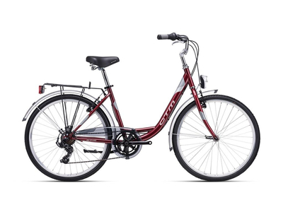 CTM OLIVIA 2.0 CITY/Városi kerékpár, 6 sebességes, burgundy pearl/silver színben - 2023 - női