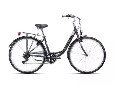CTM RITA 1.0 városi női kerékpár 28" matt fekete/ezüst/arany, méret: 17" (430)