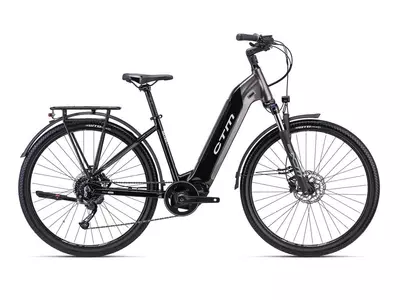 CTM METRIC LADY 2.0 városi e-bike kerékpár 28" fekete/gyöngyház szürkésbarna, méret: 16" (440)