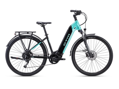 CTM METRIC LADY 2.0 városi e-bike kerékpár 28" fekete/gyöngyház türkíz, méret: 16" (440)