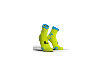 Compressport Pro Racing Socks v3.0 Run fluo sárga bokazokni T3