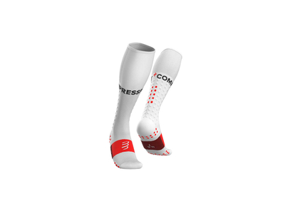 Compressport Full Socks Run Fehér kompressziós sportzokni T1