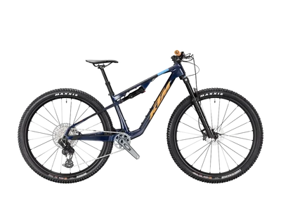 KTM SCARP MT MASTER FÉRFI Összteleszkópos MTB kerékpár - TRANSPARENT BLUE ON CARBON - több méretben