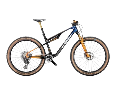 KTM SCARP MT EXONIC FÉRFI Összteleszkópos MTB kerékpár - CARBON+BLUE+ORANGE - több méretben