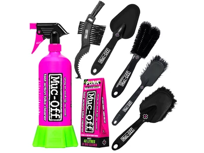 Muc-Off Bottle for Life + por 4 liter tisztítószerhez + 5 kefés tisztítókészlet