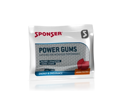 Sponser Power Gums gumicukor, koffeinnel 75g, Vegyes gyümölcs