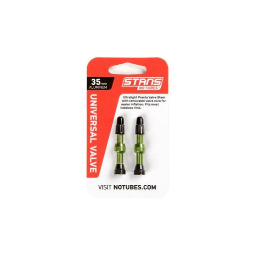 Notubes Universal tubeless szelep alu zöld bliszteres 35mm (2 db)