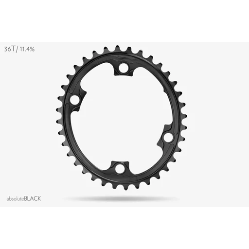 Lánckerék aB Országúti OVAL 110BCD asszim Shimano 9000/6800 4 lyukas fekete 36T