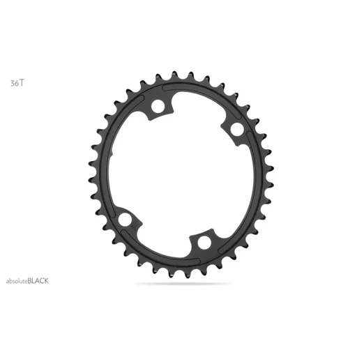 Lánckerék aB Országúti OVAL 110BCD asszim Shimano 9100/8000 4 lyukas fekete 38T
