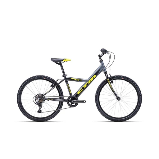 CTM WILLY 1.0 gyermek kerékpár 24" matt szürke/lime, méret: 13"