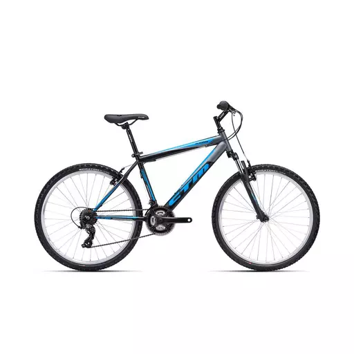 CTM AXON MTB 26" kerékpár 26" matt fekete/világoskék, méret: S (15")