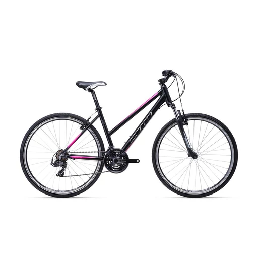 CTM MAXIMA 1.0 CROSS női kerékpár 28" matt fekete/pink, méret: M (16")