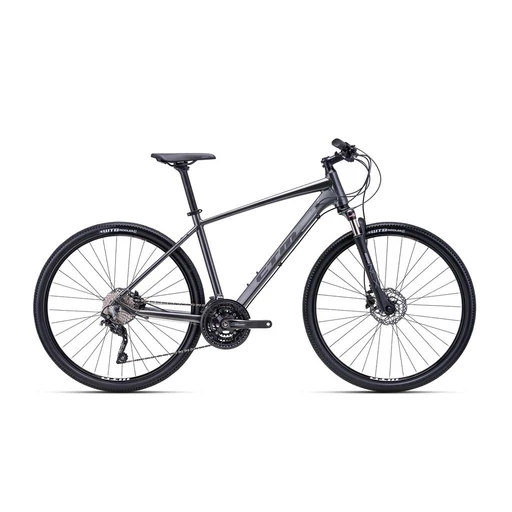 CTM STARK 3.0 cross trekking kerékpár 28" szürke/fekete, méret: M (17")