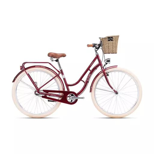 CTM SUMMER városi kerékpár 28" burgundy /ezüst, méret: 17" (430)