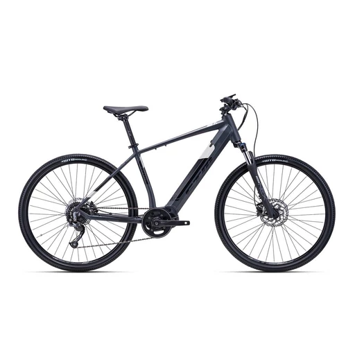 CTM SENZE MAN cross trekking férfi e-bike kerékpár 28" matt szürke/fényes fekete, méret: L (19")