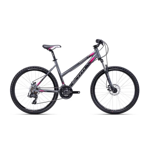 CTM SUZZY 2.0 MTB 26" női kerékpár 26" matt szürke/pink, méret: M (16")