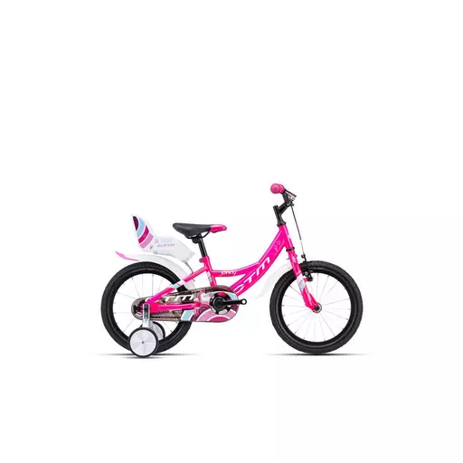 CTM JENNY gyermek kerékpár 16" pink/fehér, méret: 9"