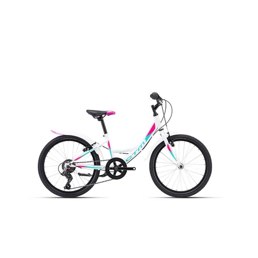 CTM MAGGIE 2.0 gyermek kerékpár 20" fehér/türkíz/pink, méret: 11"