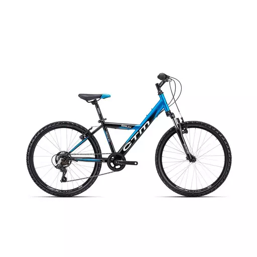 CTM WILLY gyermek kerékpár 24" fekete/gyöngyház kék, méret: 14"