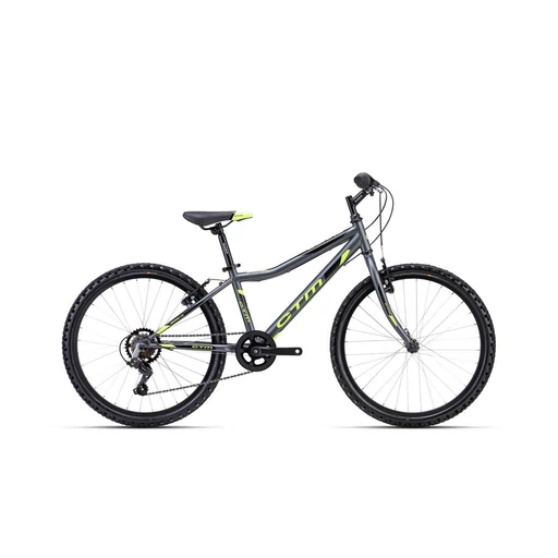 CTM BERRY 1.0 gyermek kerékpár 24" matt szürke/fekete/lime, méret: 13"