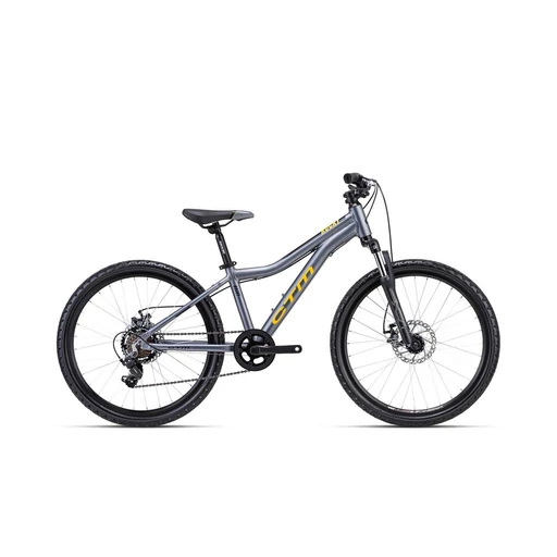CTM ROCKY 3.0 gyermek kerékpár 24" matt sötétszürke/fekete/mango, méret: 13"