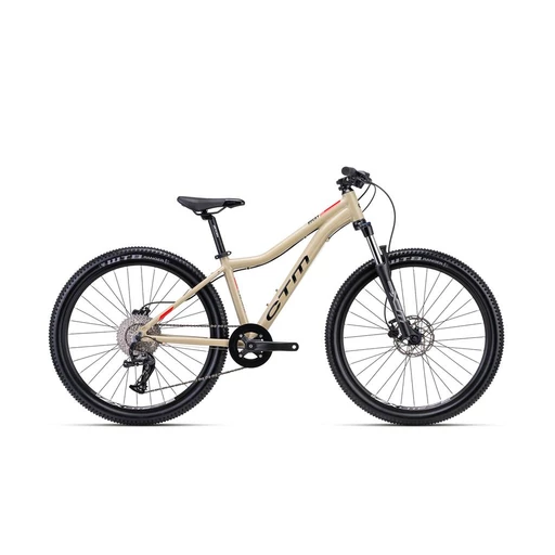CTM ROCKY RACE gyermek kerékpár 26" homok/piros/fekete, méret: 14"
