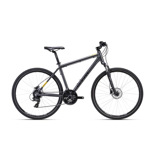 CTM TRANZ 3.0 cross trekking kerékpár 28" sötétszürke/mustársárga, méret: M (17")