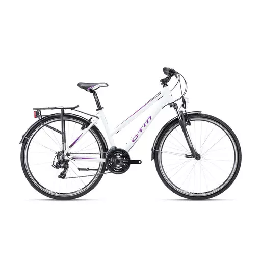 CTM MAXIMA 1.0 TREK trekking kerékpár, 21 sebességes, whitepurple pearl színben - 2023 - női